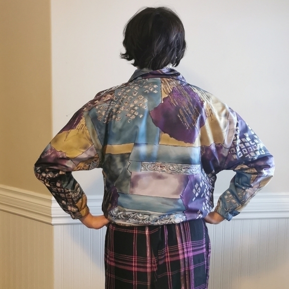 Vintage 1980s Oversized Windbreaker Bomber S - Picture 4 of 8